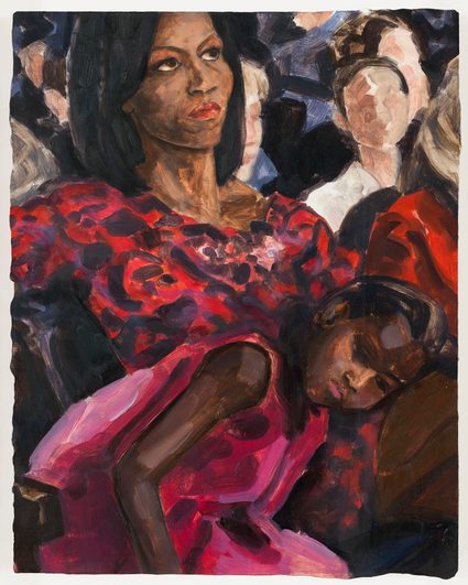 Elizabeth Peyton — Michelle and Sasha Obama