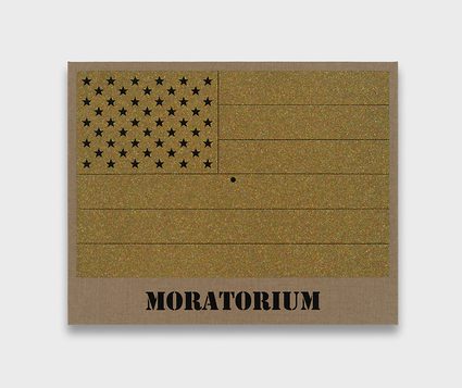 Jonathan Horowitz — Moratorium (Gold Rainbow American Flag for Jasper in the Style of the Artist's Boyfriend)
