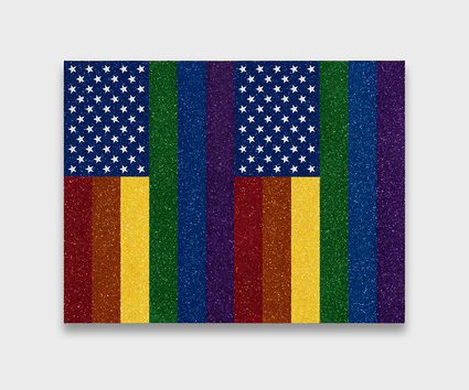 Jonathan Horowitz — Two Rainbow American Flags for Jasper in the Style of the Artist's Boyfriend